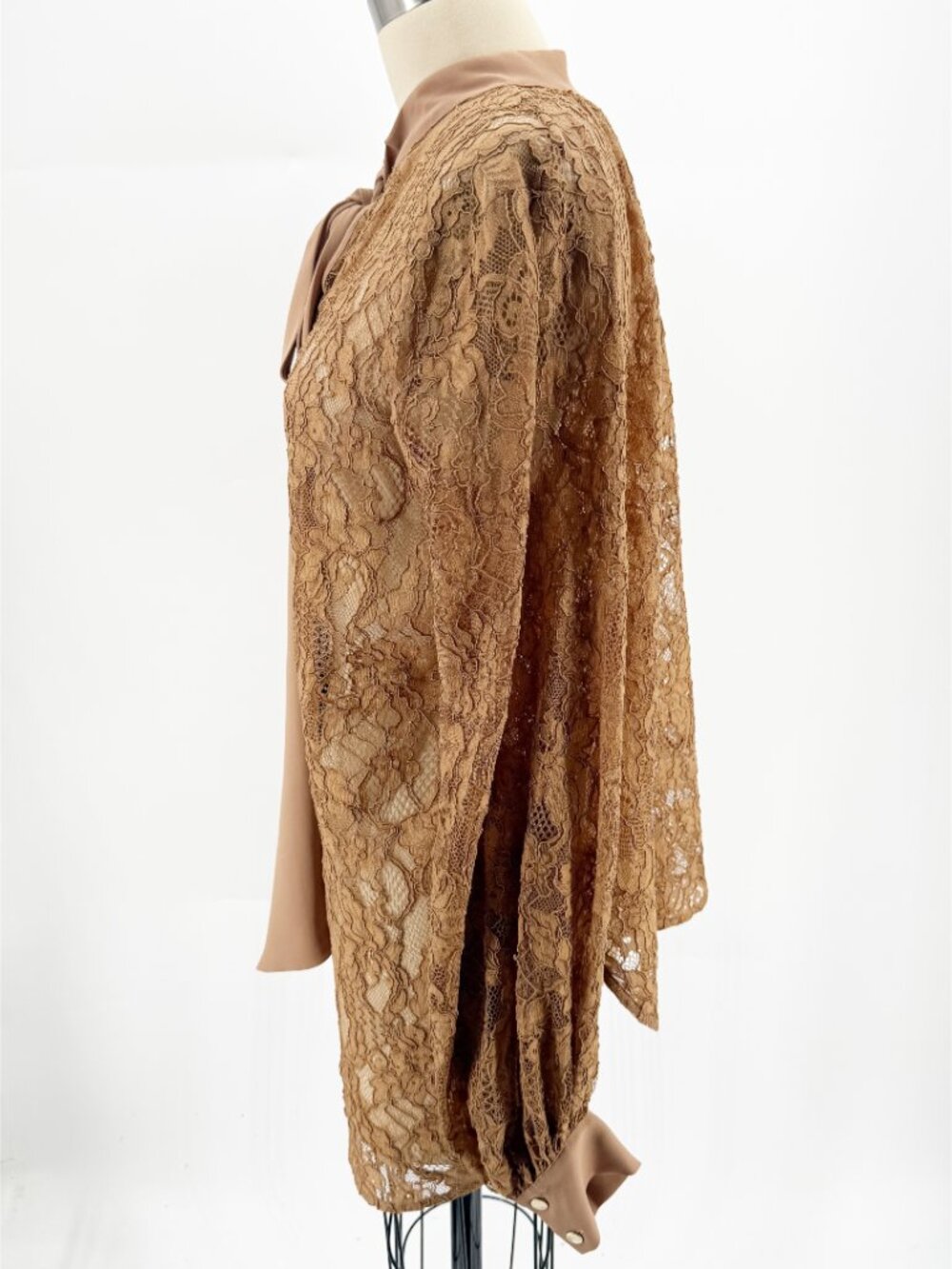 CO|TE Brown Shirt Striped Lace Detail Bow Blouse - Picture 5 of 10
